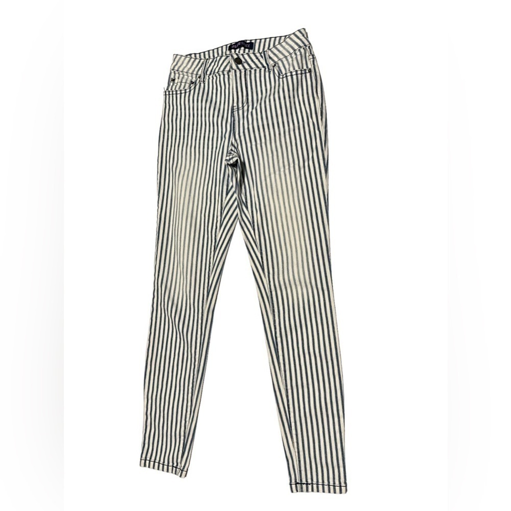 BLUE spice,skinny jeans, white,blue stripe ,size 1